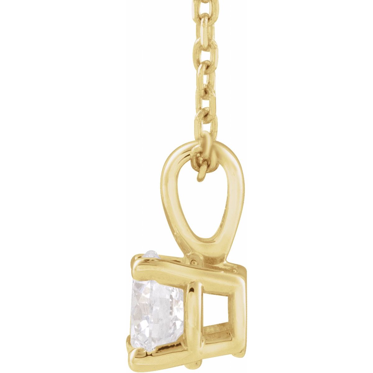 Lab-Grown Diamond Solitaire 18" Necklace in 14k yellow gold