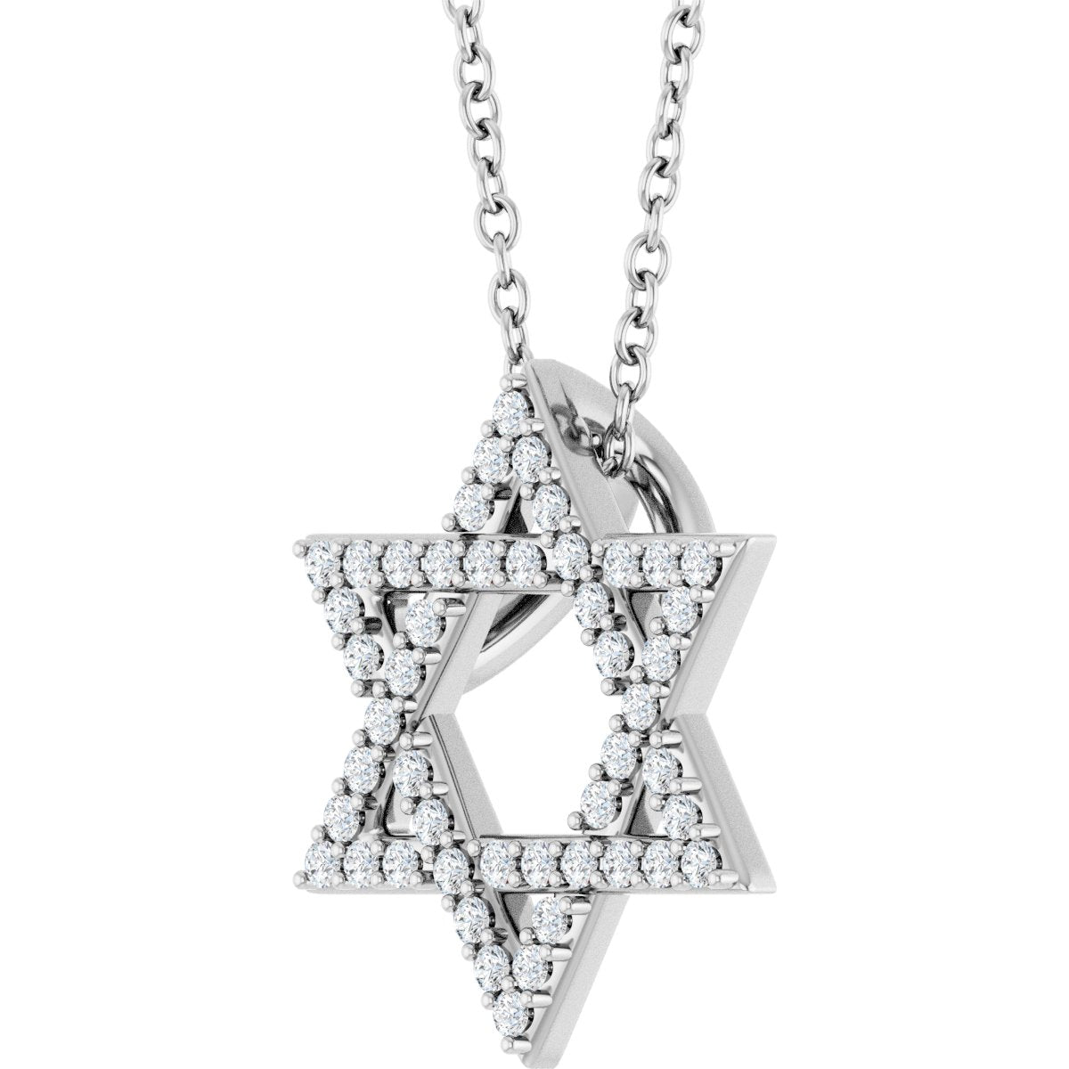 1/5 CTW Natural Diamond Star Of David Necklace