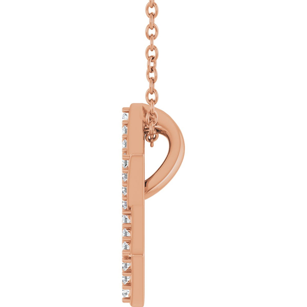 1/5 CTW Natural Diamond Star Of David Necklace in 14k rose gold