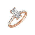 11x5.5 mm Radiant 2 1/3 CTW Lab-Grown Diamond Engagement Ring in 14k rose gold