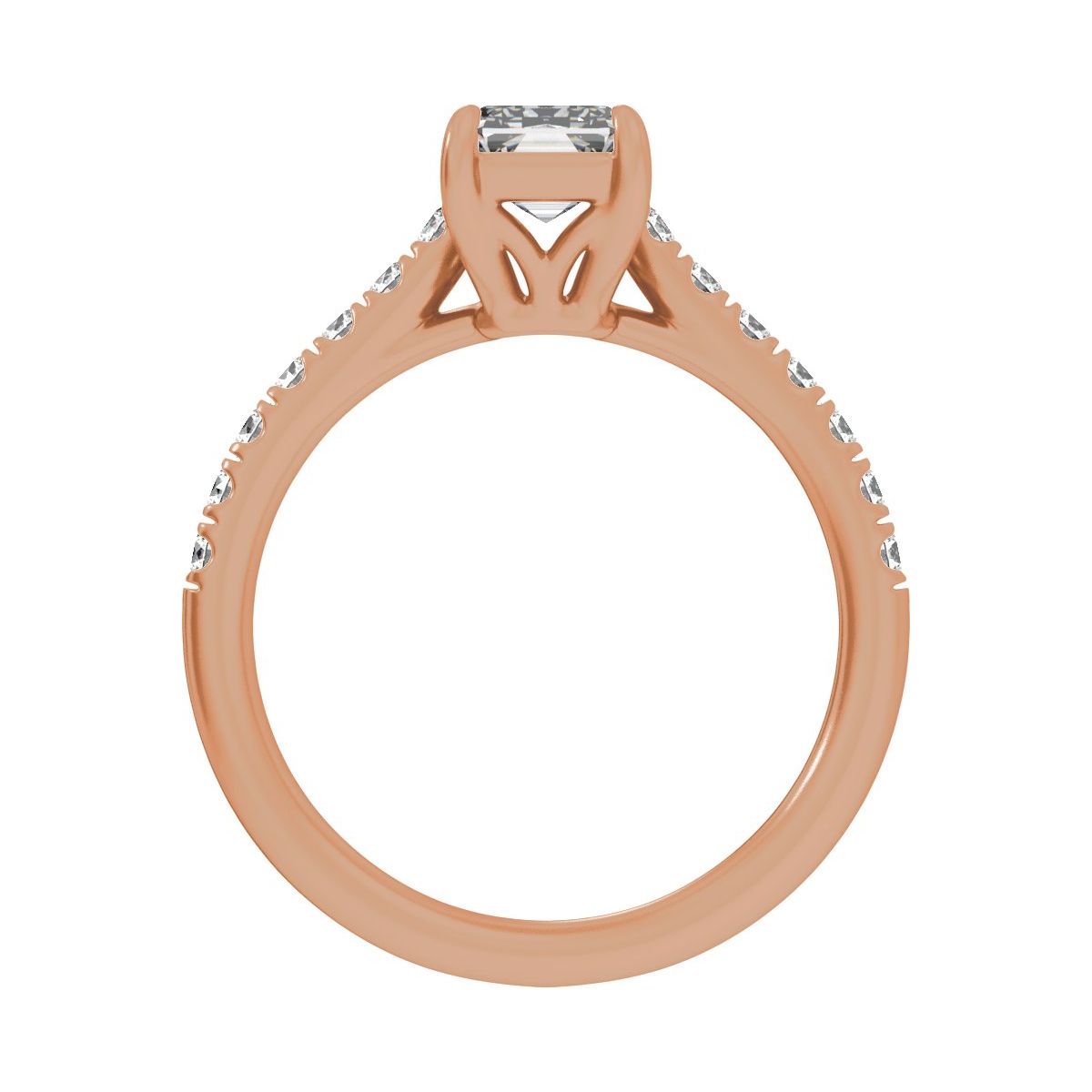 11x5.5 mm Radiant 2 1/3 CTW Lab-Grown Diamond Engagement Ring in 14k rose gold