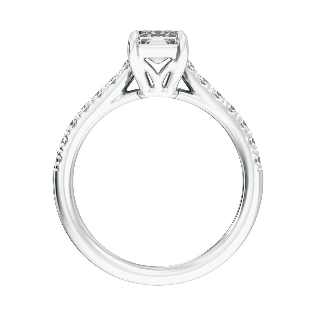 11x5.5 mm Radiant 2 1/3 CTW Lab-Grown Diamond Engagement Ring in 14k white gold