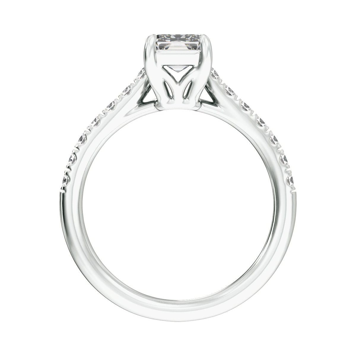 11x5.5 mm Radiant 2 1/3 CTW Lab-Grown Diamond Engagement Ring in 14k white gold