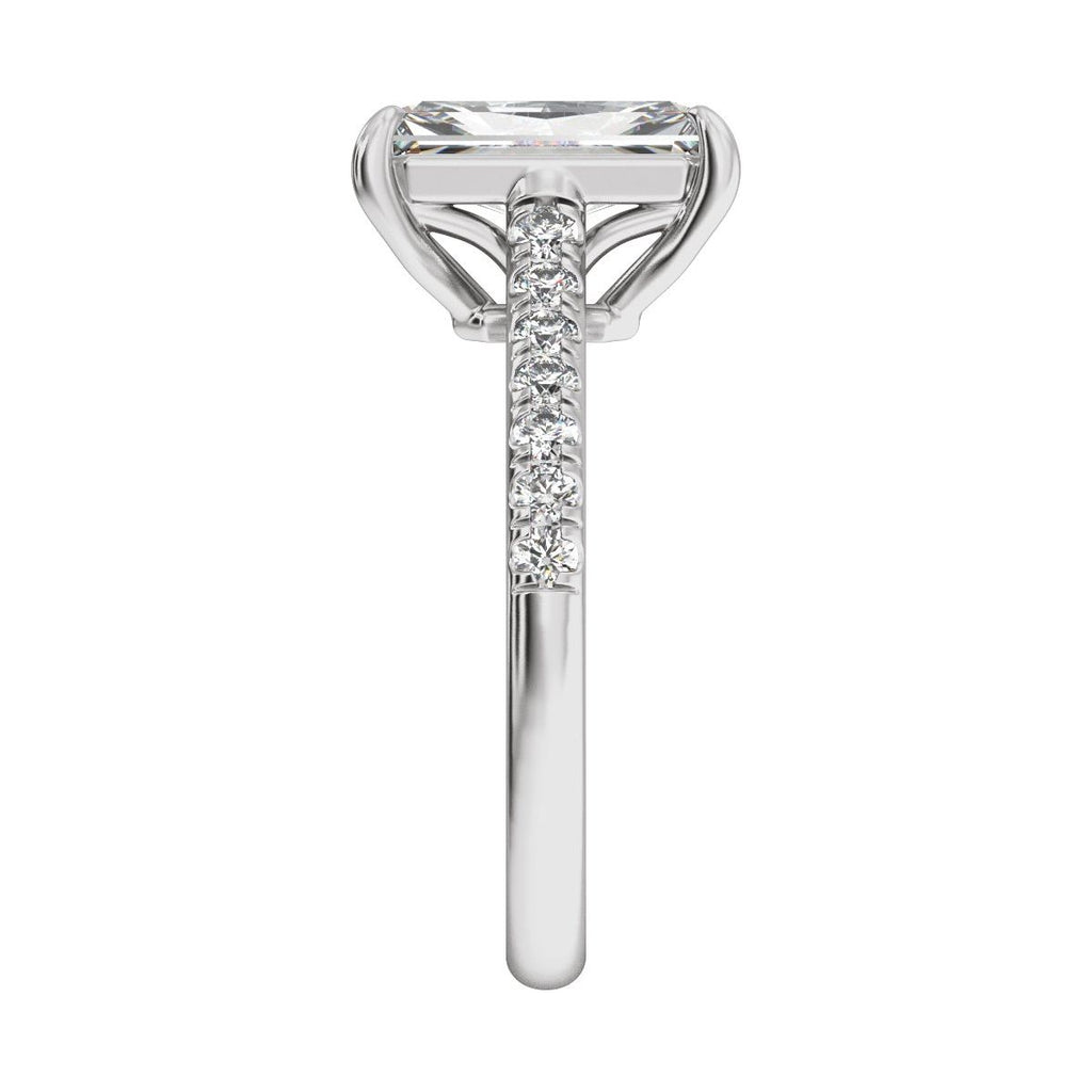 11x5.5 mm Radiant 2 1/3 CTW Lab-Grown Diamond Engagement Ring in 14k white gold
