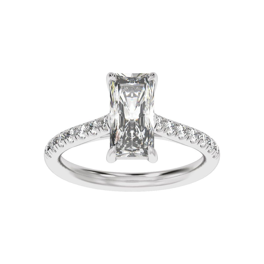 11x5.5 mm Radiant 2 1/3 CTW Lab-Grown Diamond Engagement Ring in 14k white gold