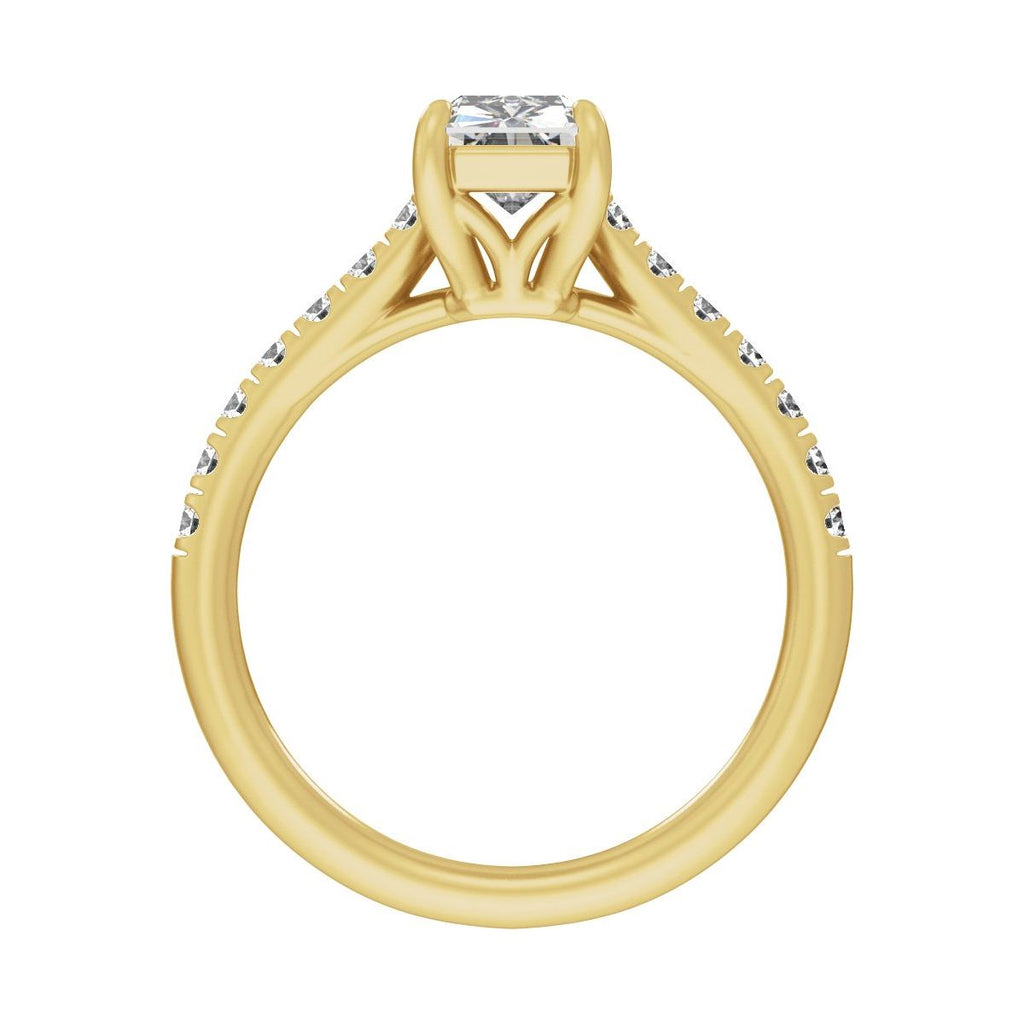 11x5.5 mm Radiant 2 1/3 CTW Lab-Grown Diamond Engagement Ring in 14k yellow gold
