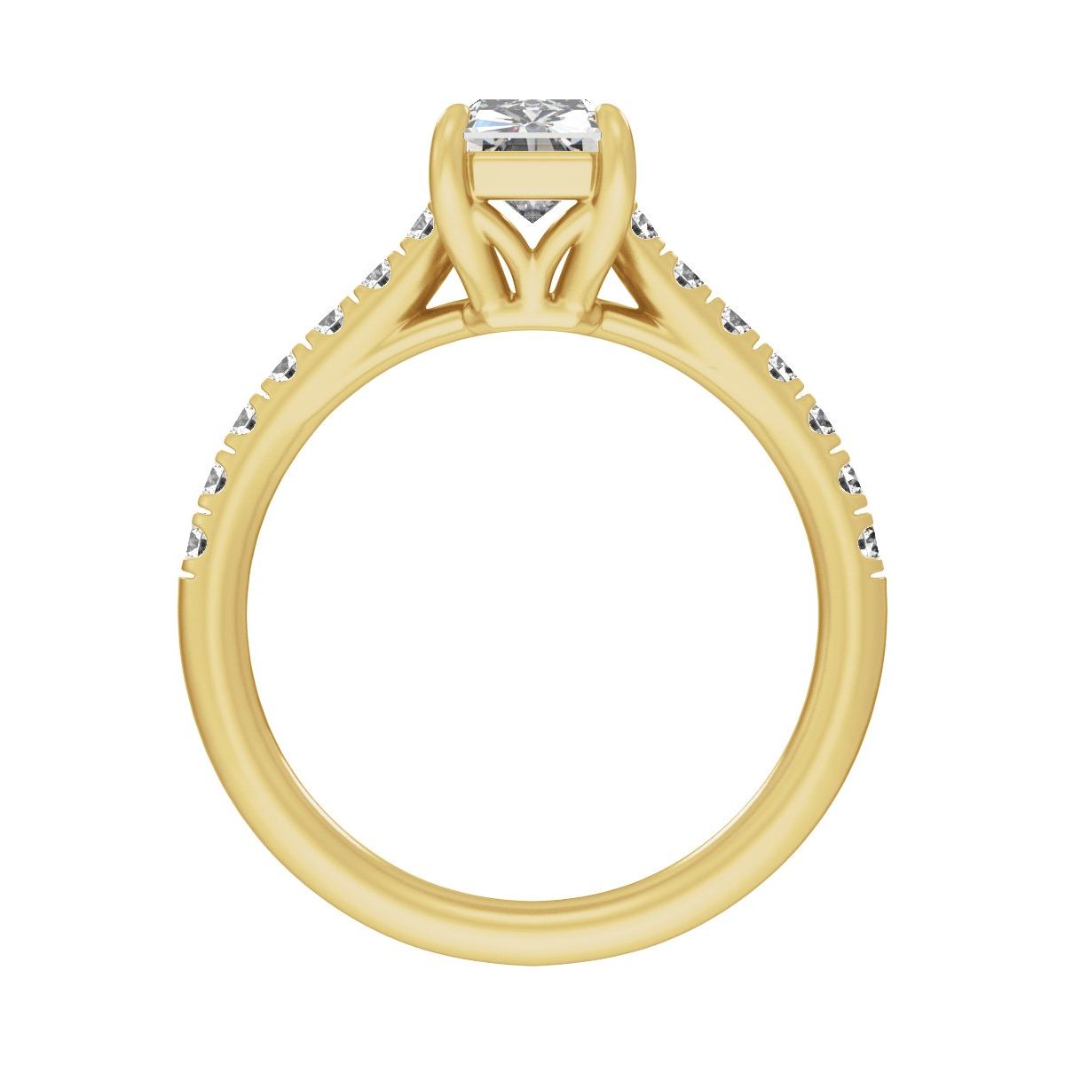 11x5.5 mm Radiant 2 1/3 CTW Lab-Grown Diamond Engagement Ring in 14k yellow gold