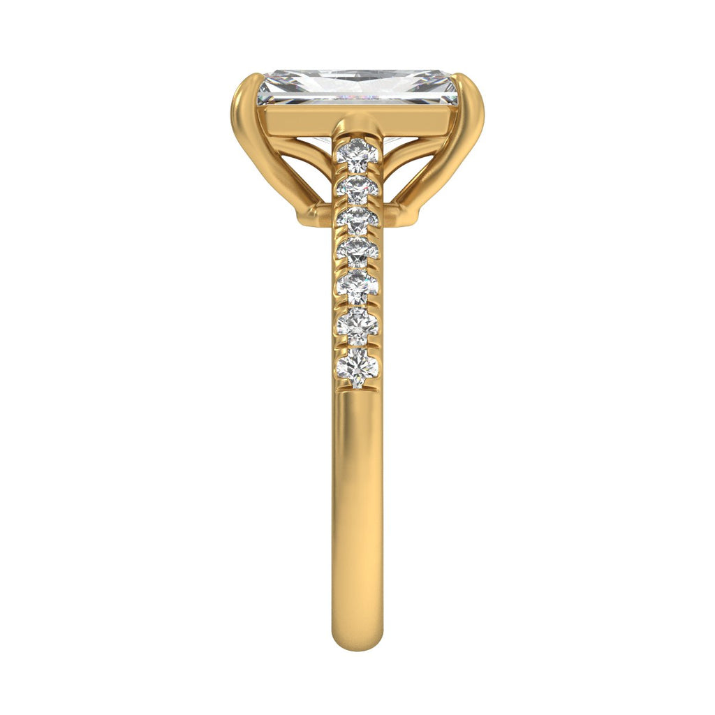 11x5.5 mm Radiant 2 1/3 CTW Lab-Grown Diamond Engagement Ring in 14k yellow gold