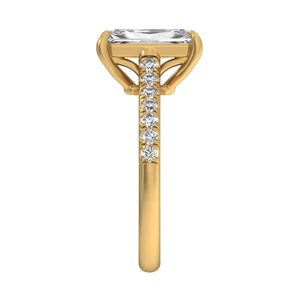 11x5.5 mm Radiant 2 1/3 CTW Lab-Grown Diamond Engagement Ring in 14k yellow gold