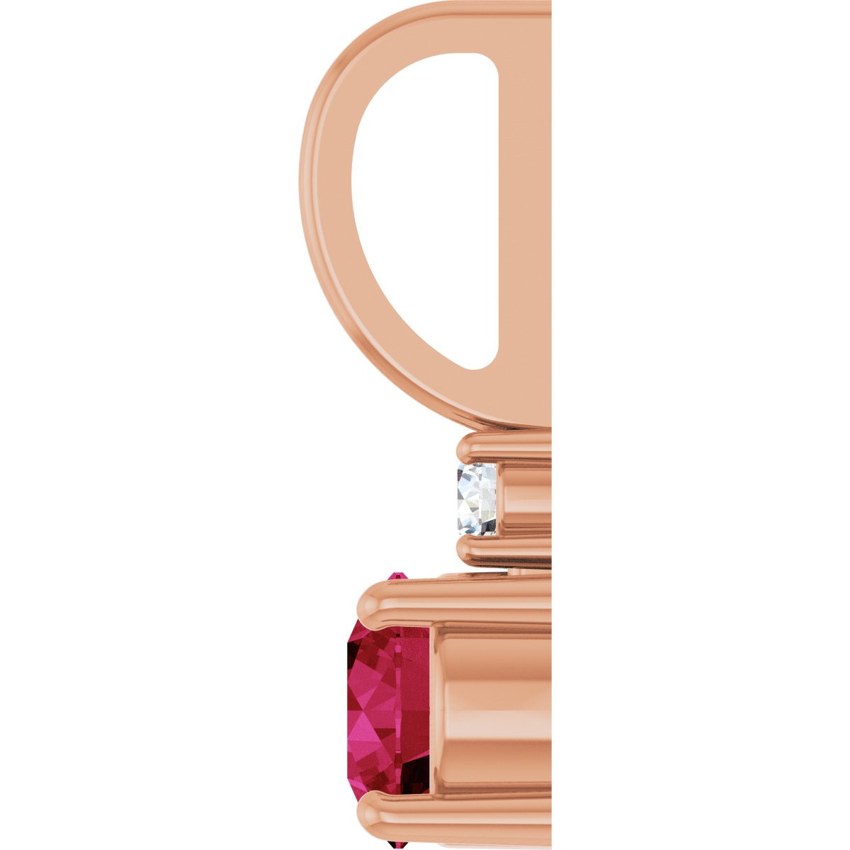 Natural Ruby & .03 CT Natural Diamond Charm/Pendant in 14k rose gold