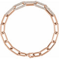 1 1/2 CTW Lab-Grown Diamond Paperclip-Style Bracelet in 14k rose gold