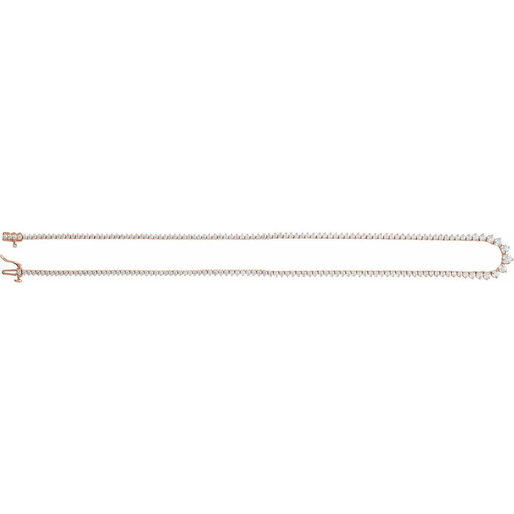 6 5/8 CTW Lab-Grown Diamond Line Necklace in 14k rose gold