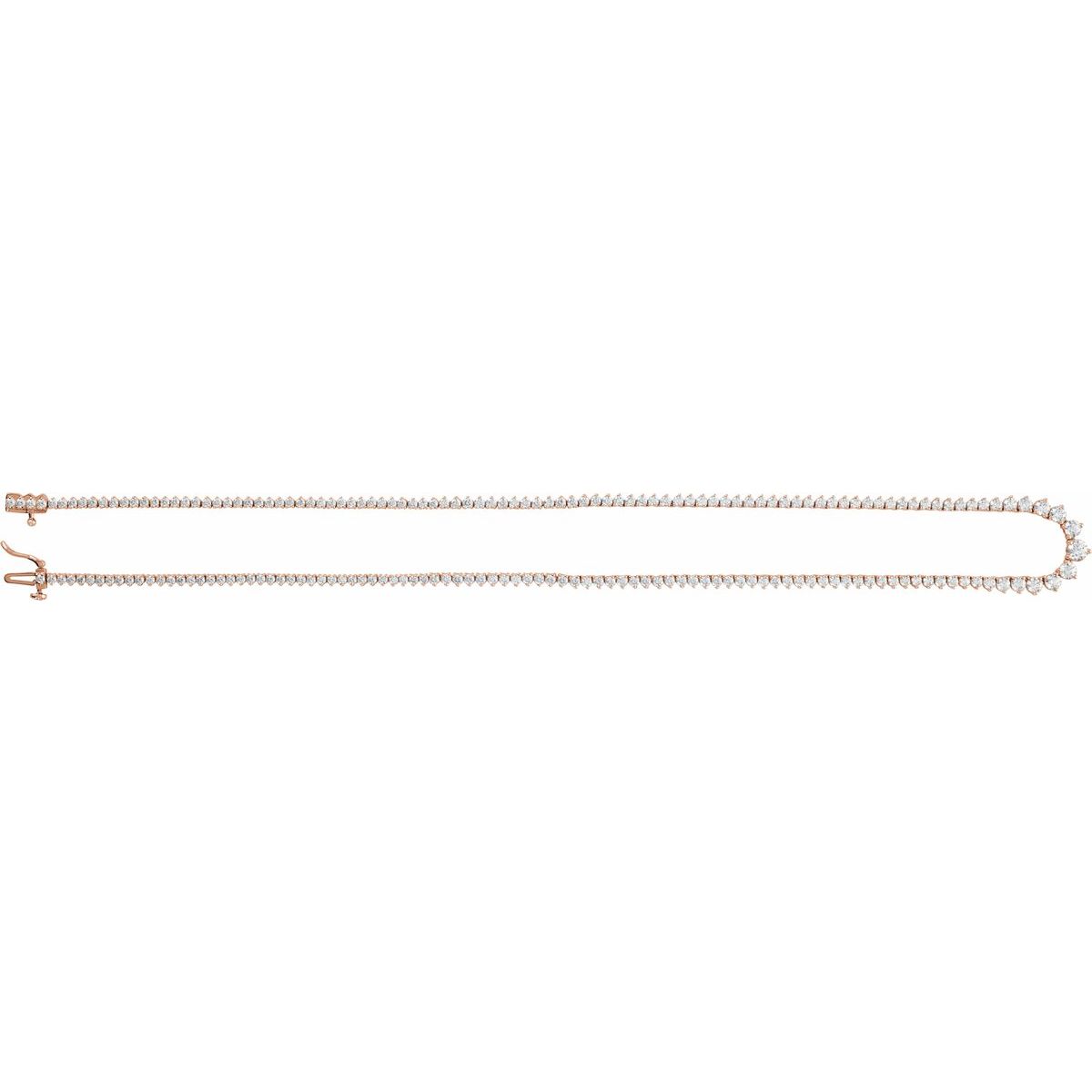 6 5/8 CTW Lab-Grown Diamond Line Necklace in 14k rose gold