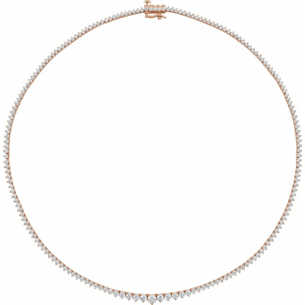 6 5/8 CTW Lab-Grown Diamond Line Necklace in 14k rose gold