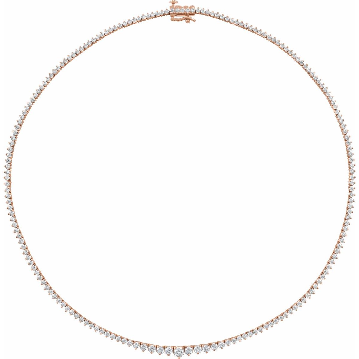 6 5/8 CTW Lab-Grown Diamond Line Necklace in 14k rose gold