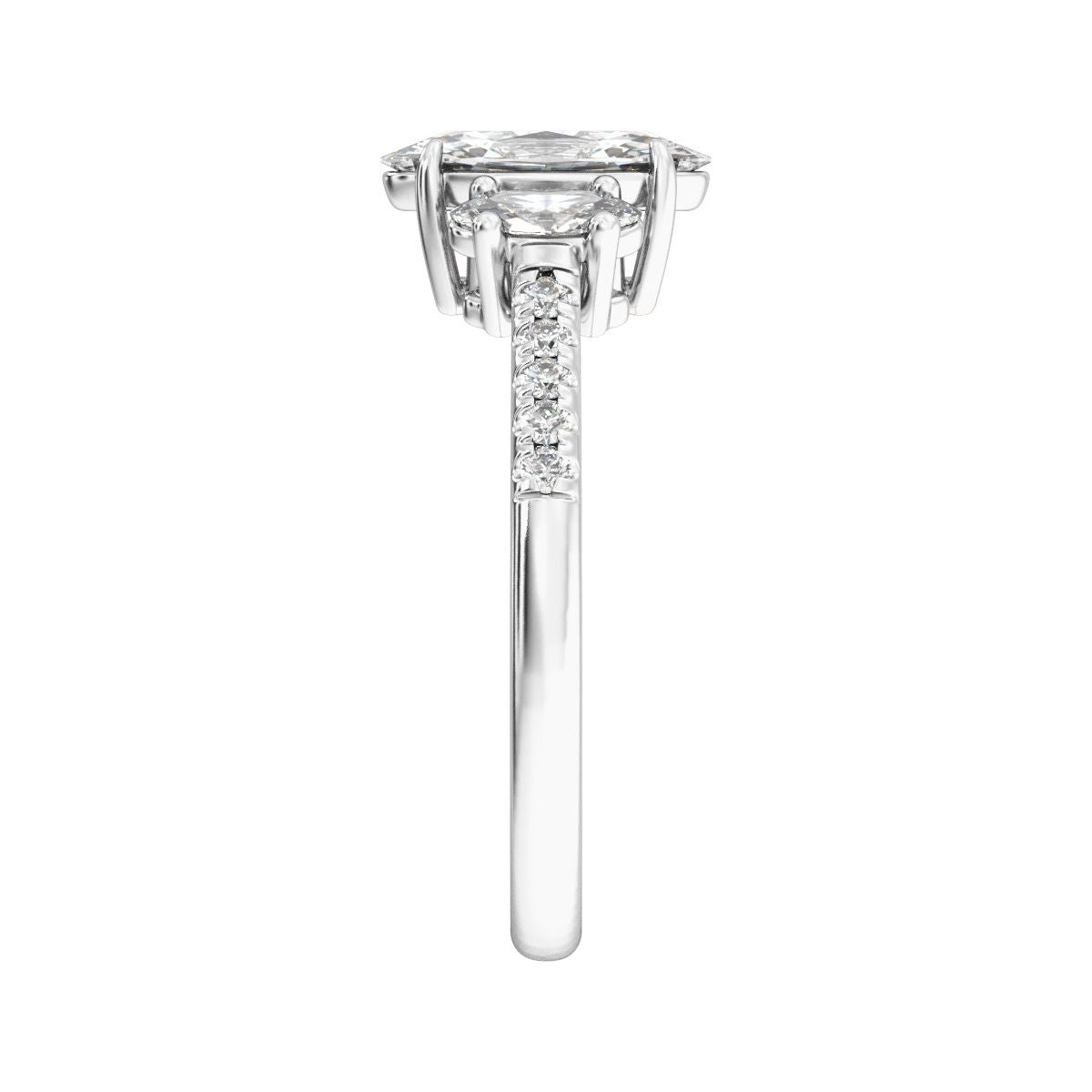 1 1/2 CTW Lab-Grown Diamond Three-Stone Engagement Ring in 14k white gold