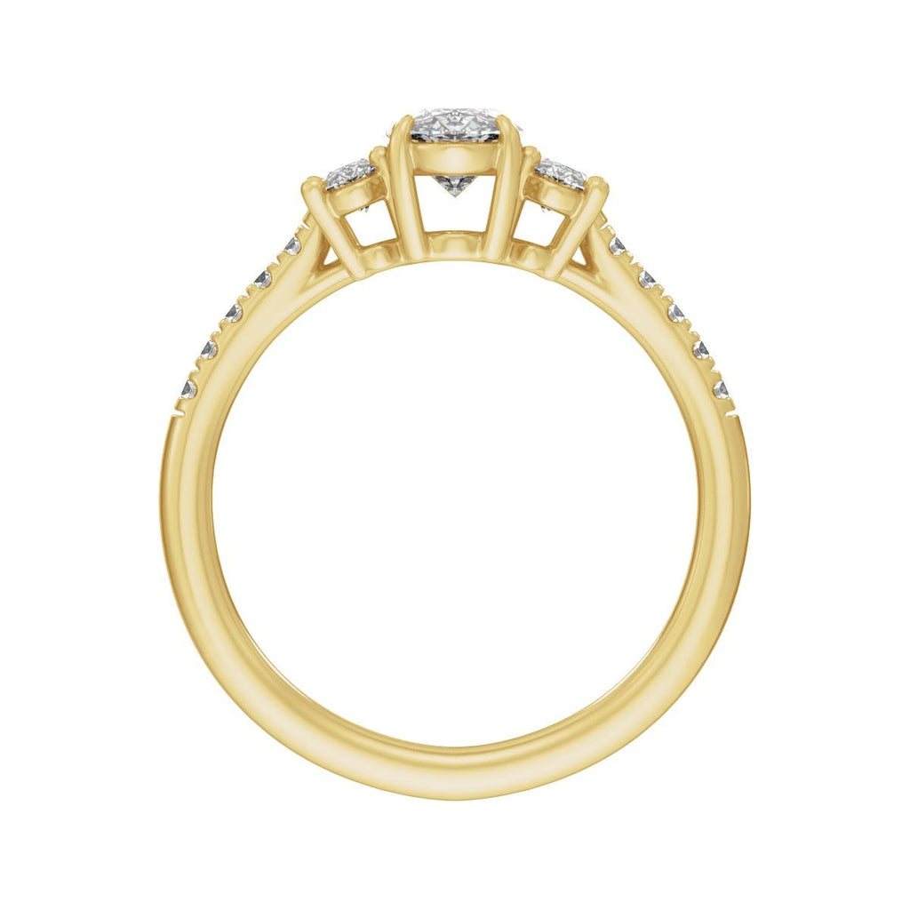 1 1/2 CTW Lab-Grown Diamond Three-Stone Engagement Ring in 14k yellow gold