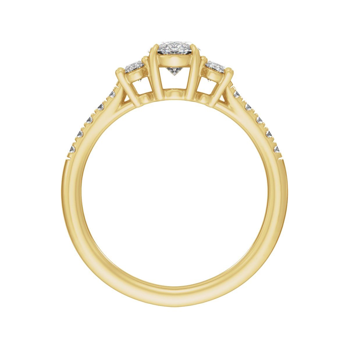 1 1/2 CTW Lab-Grown Diamond Three-Stone Engagement Ring in 14k yellow gold