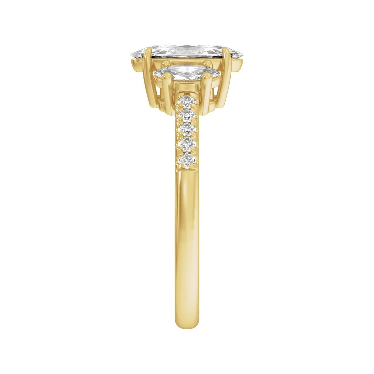 1 1/2 CTW Lab-Grown Diamond Three-Stone Engagement Ring in 14k yellow gold