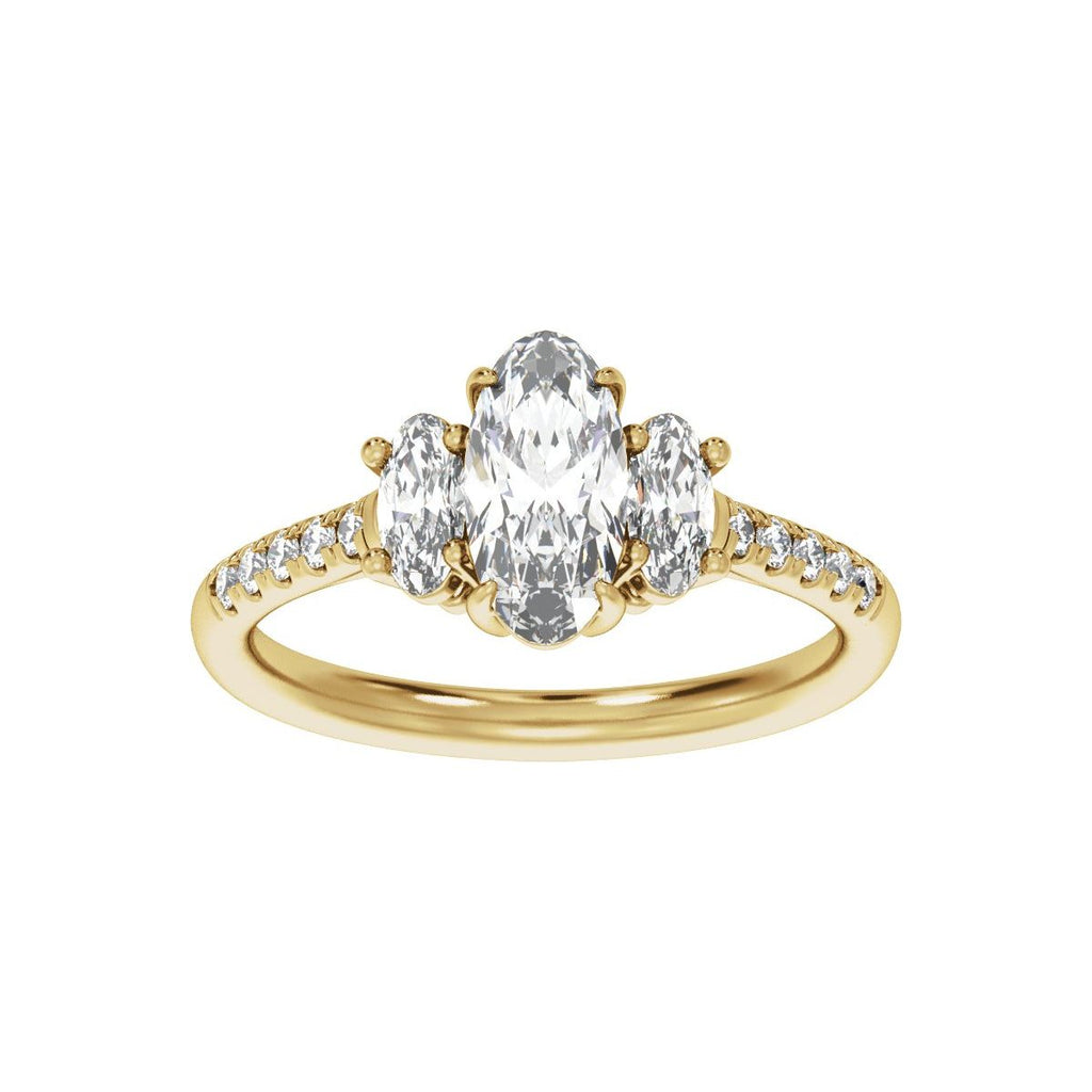 1 1/2 CTW Lab-Grown Diamond Three-Stone Engagement Ring in 14k yellow gold