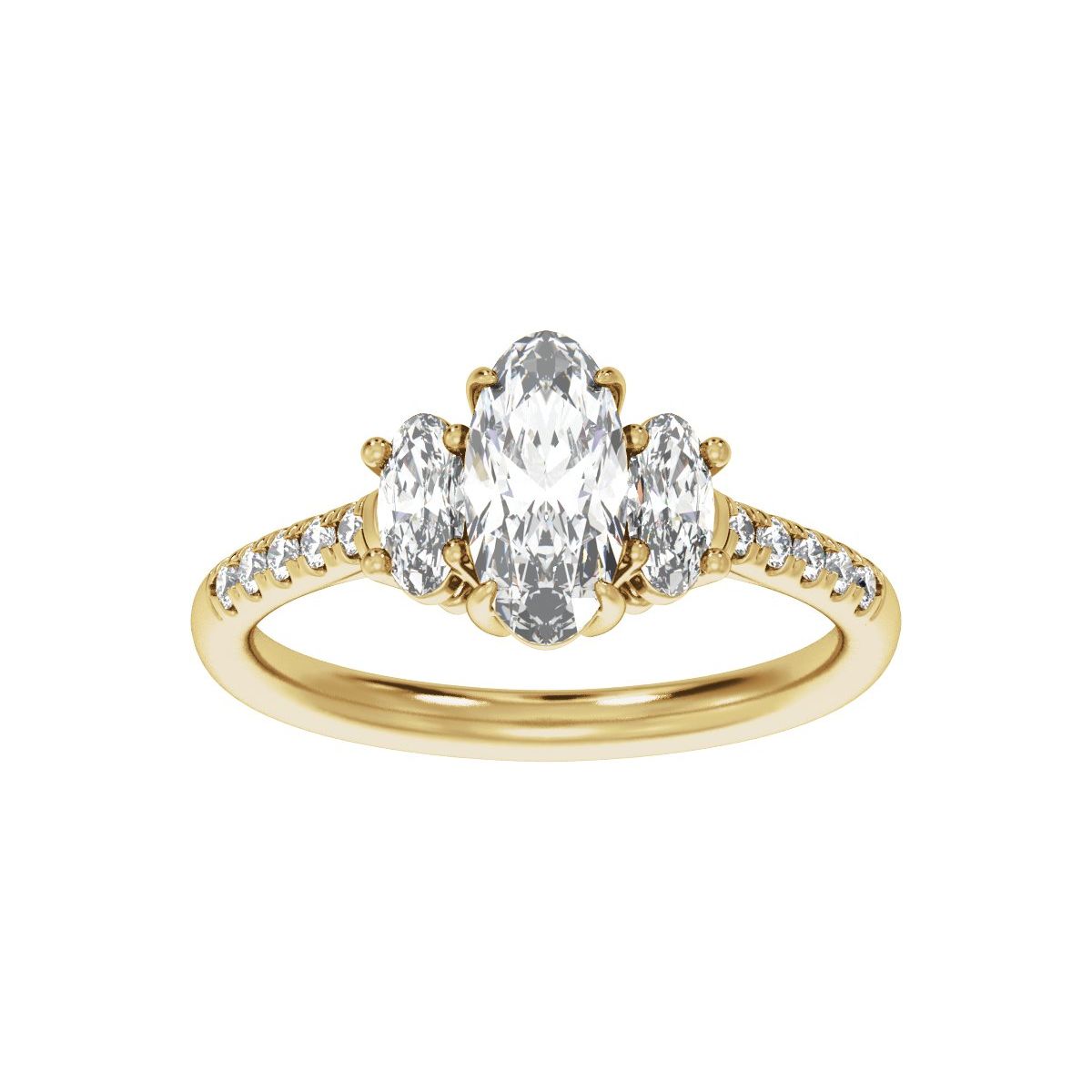 1 1/2 CTW Lab-Grown Diamond Three-Stone Engagement Ring in 14k yellow gold