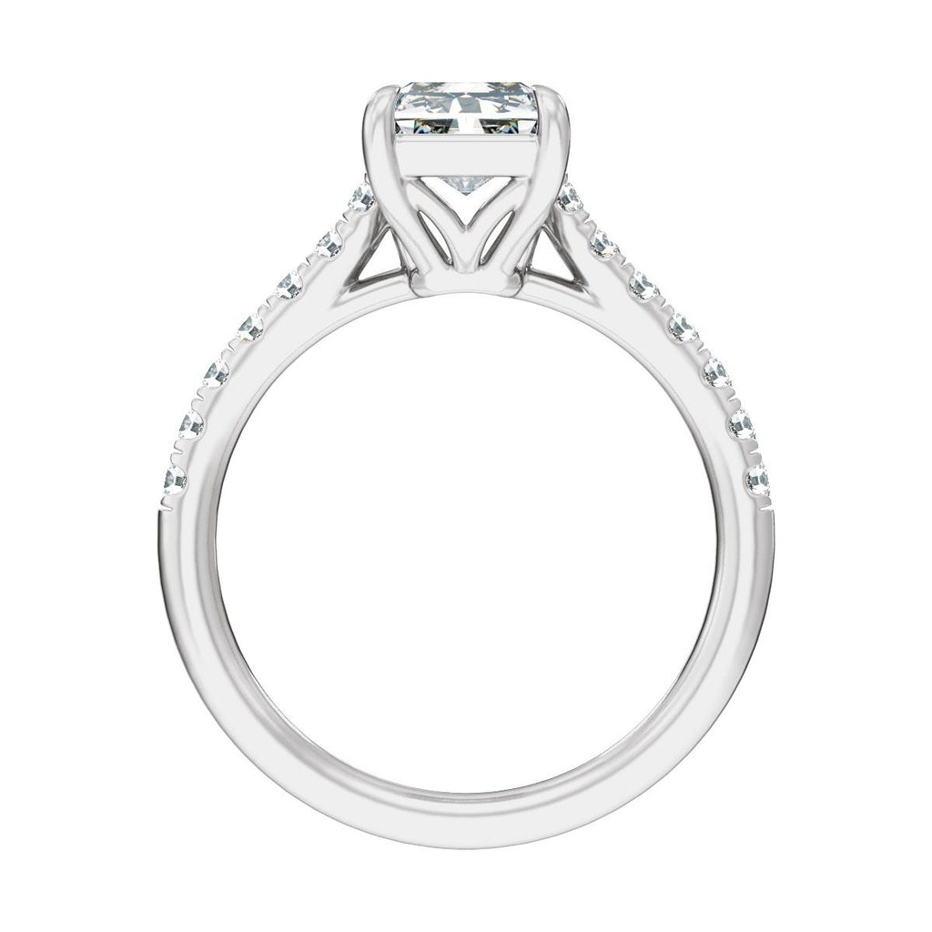 11.8x6.1 mm Radiant 3 1/3 CTW Lab-Grown Diamond Engagement Ring in 14k white gold