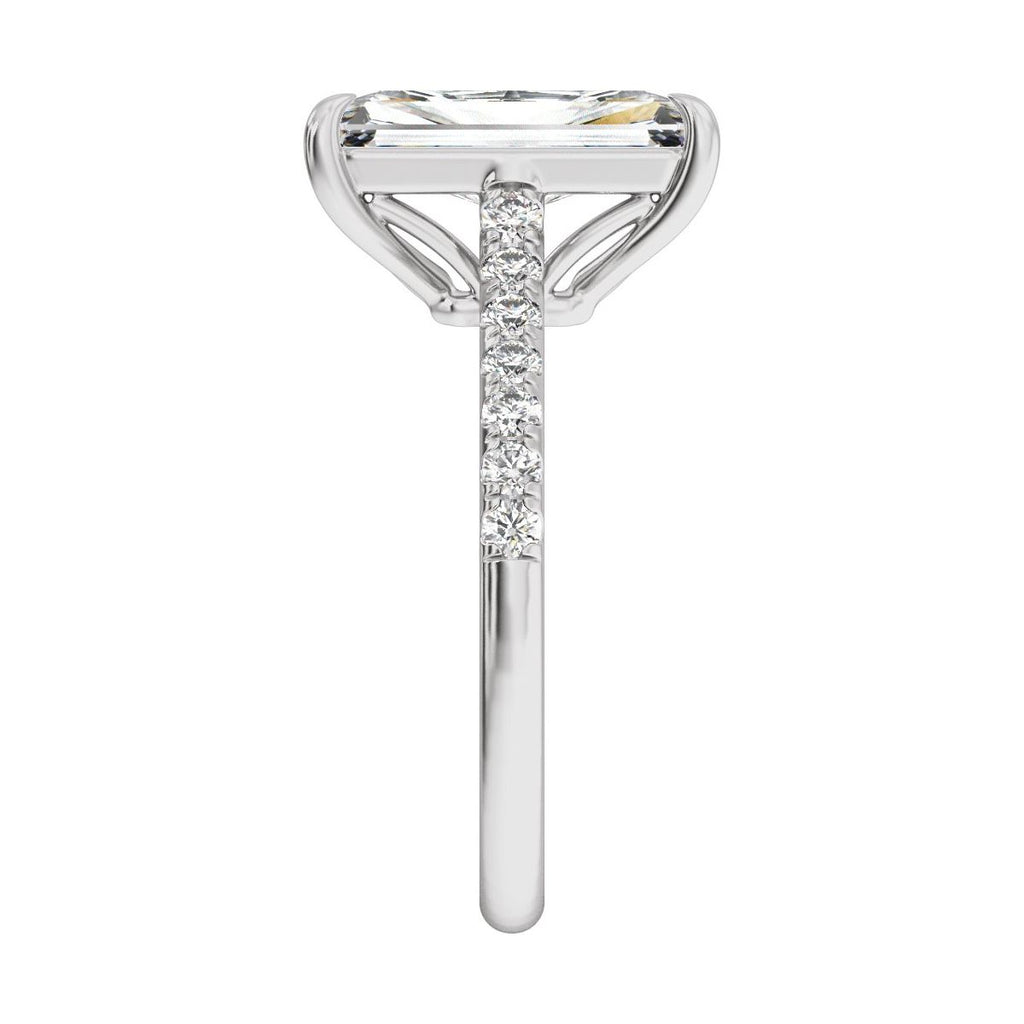 11.8x6.1 mm Radiant 3 1/3 CTW Lab-Grown Diamond Engagement Ring in 14k white gold