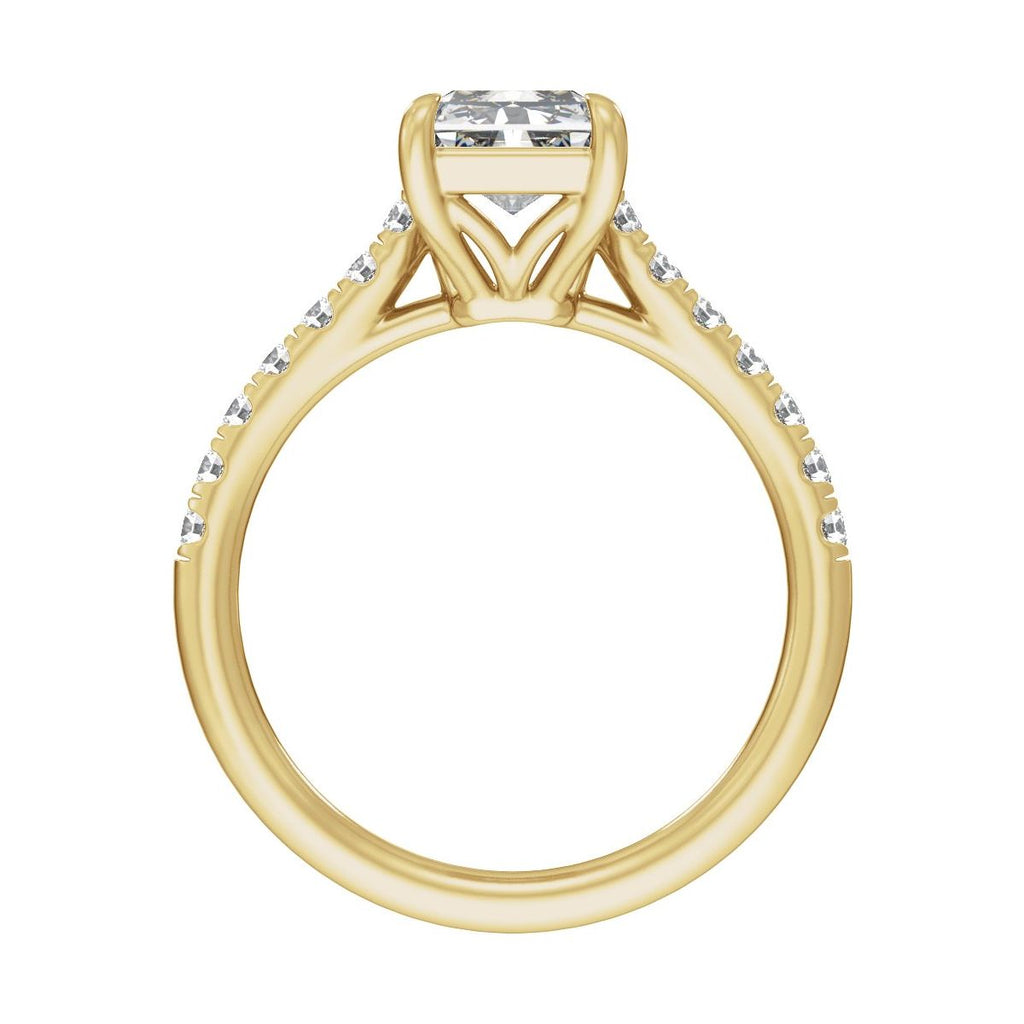 11.8x6.1 mm Radiant 3 1/3 CTW Lab-Grown Diamond Engagement Ring in 14k yellow gold
