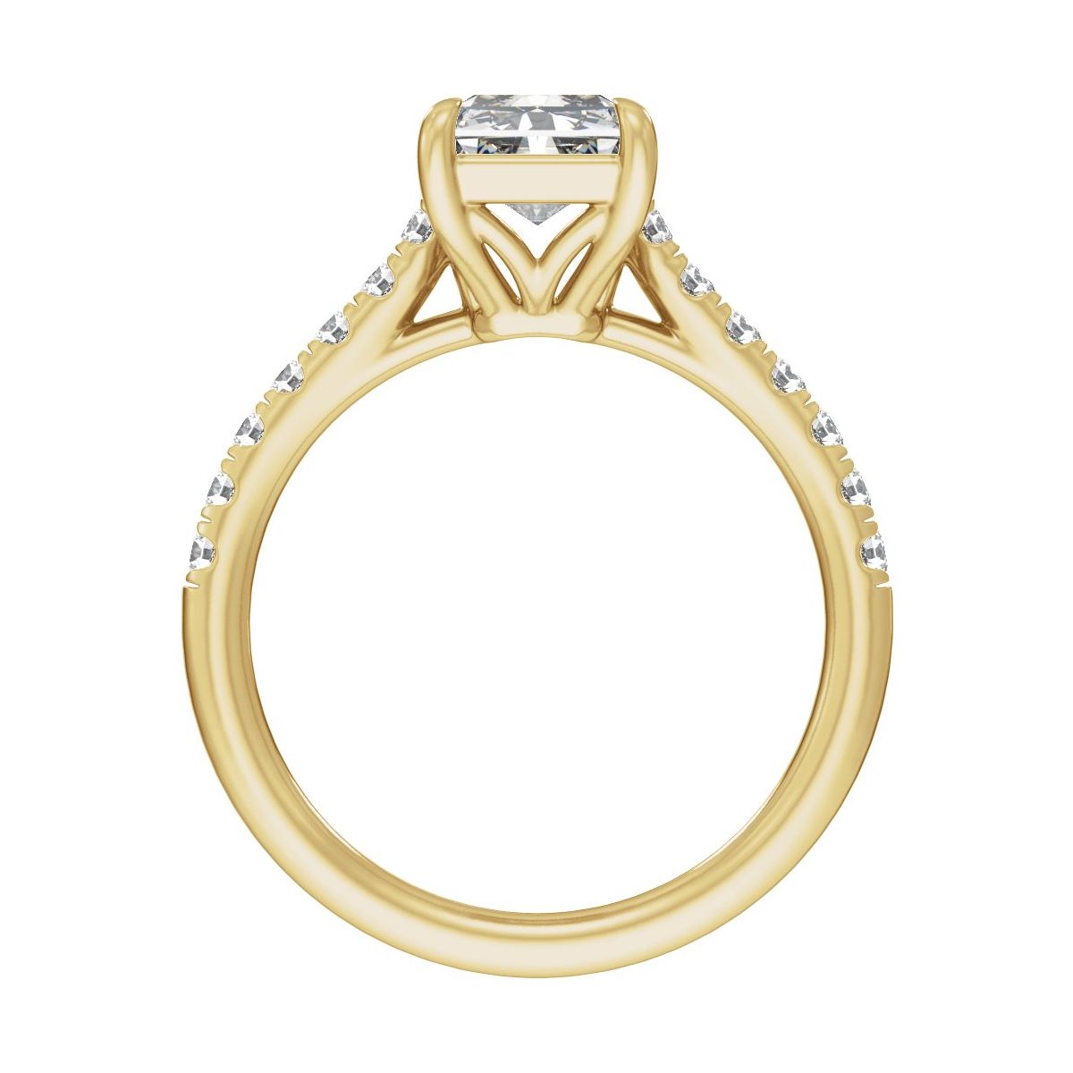 11.8x6.1 mm Radiant 3 1/3 CTW Lab-Grown Diamond Engagement Ring in 14k yellow gold