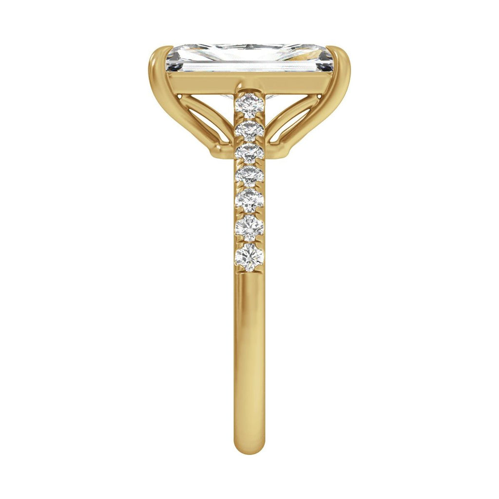 11.8x6.1 mm Radiant 3 1/3 CTW Lab-Grown Diamond Engagement Ring in 14k yellow gold