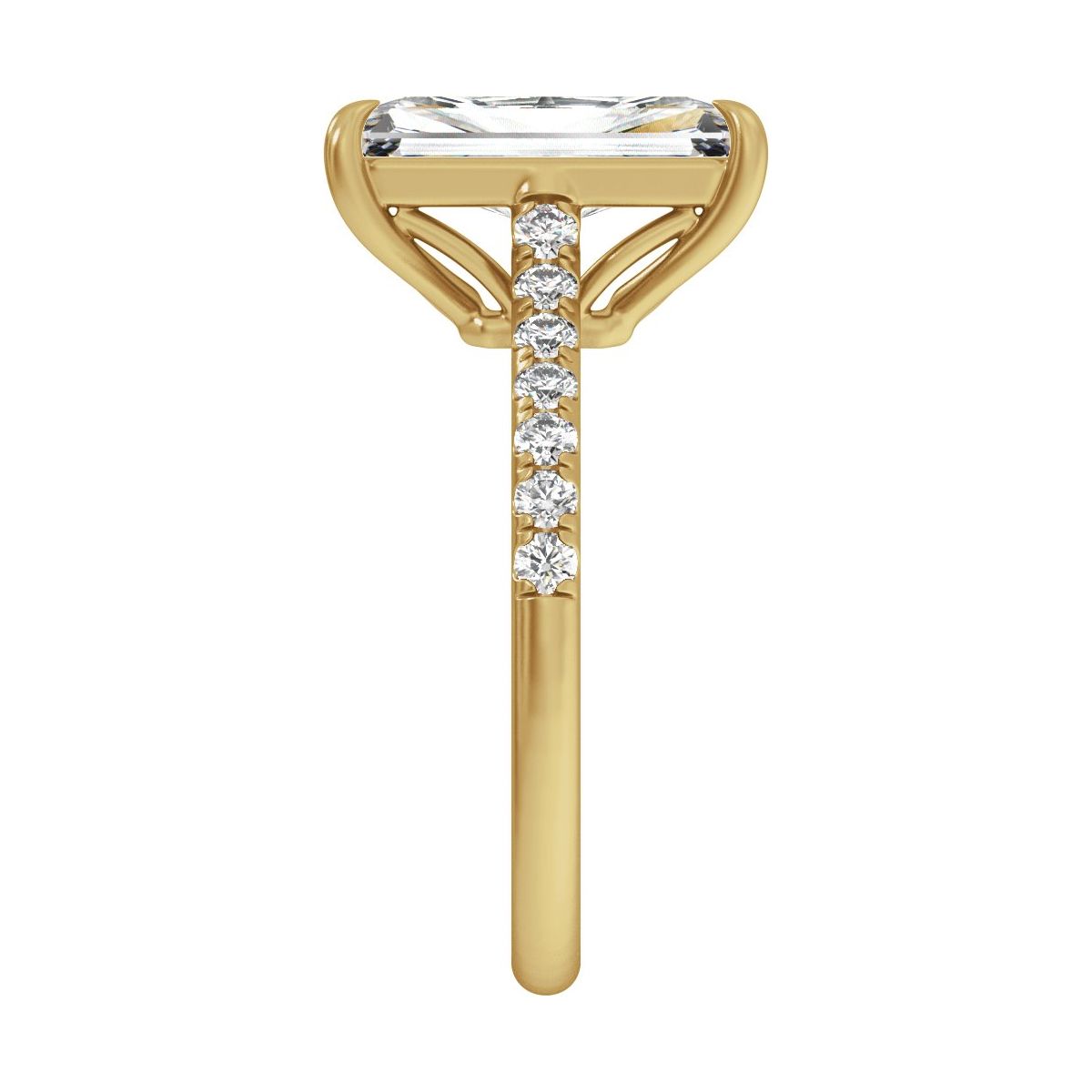 11.8x6.1 mm Radiant 3 1/3 CTW Lab-Grown Diamond Engagement Ring in 14k yellow gold