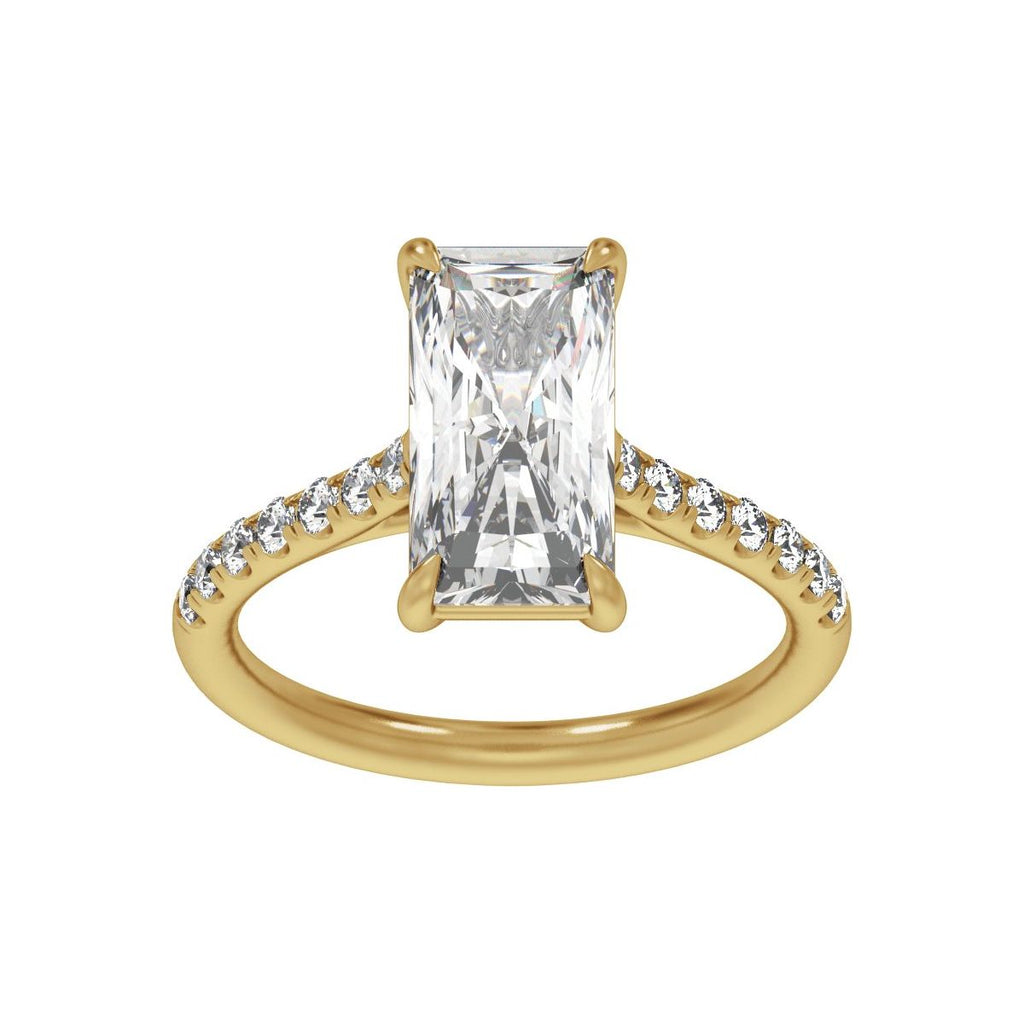 11.8x6.1 mm Radiant 3 1/3 CTW Lab-Grown Diamond Engagement Ring in 14k yellow gold