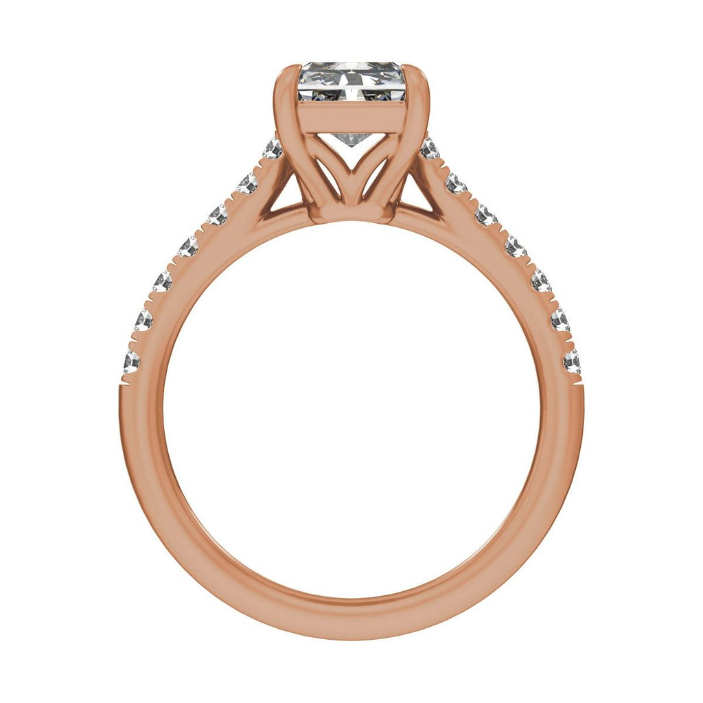 11.8x6.1 mm Radiant 3 1/3 CTW Lab-Grown Diamond Engagement Ring in 14k rose gold