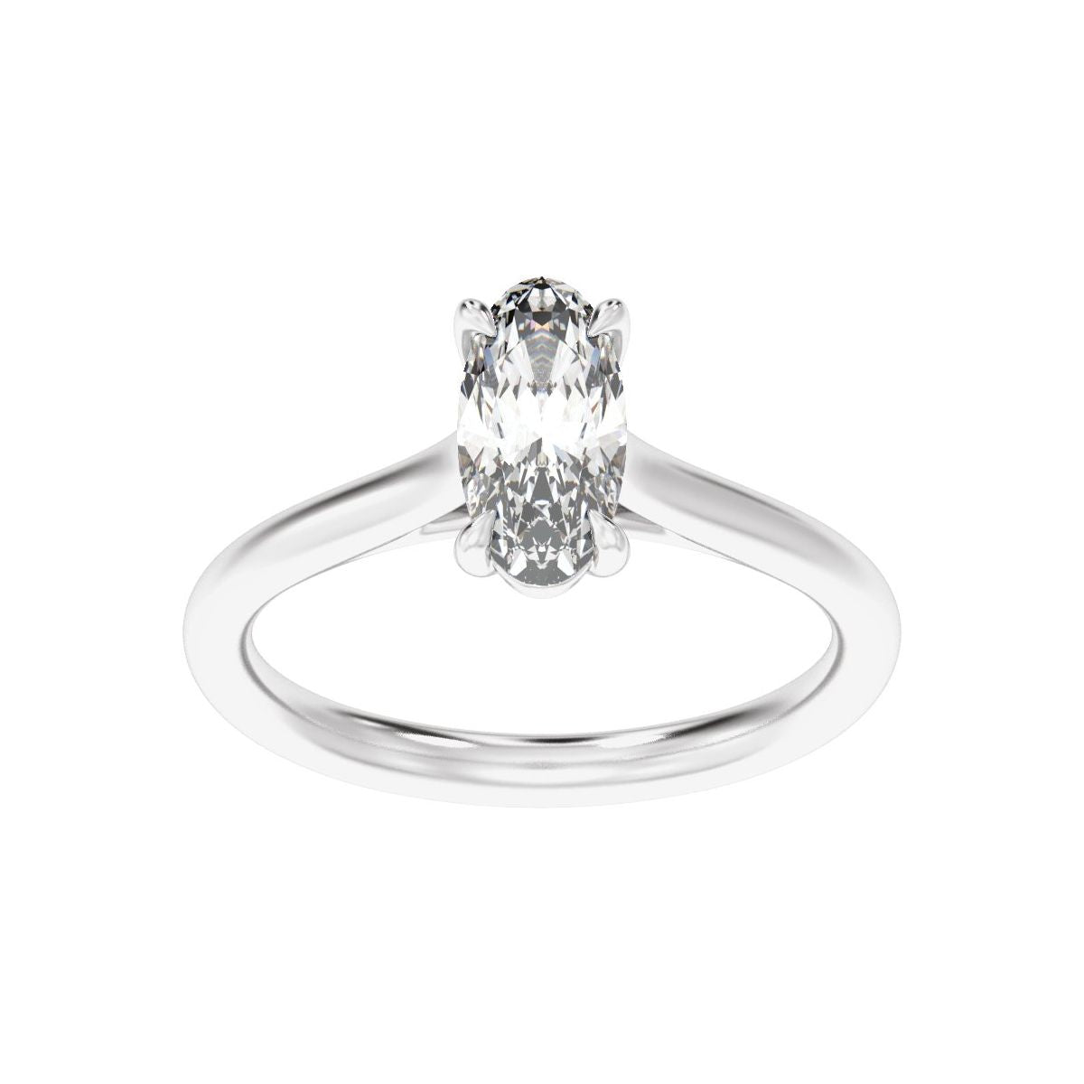 1 CTW Lab-Grown Diamond Engagement Ring in 14k white gold
