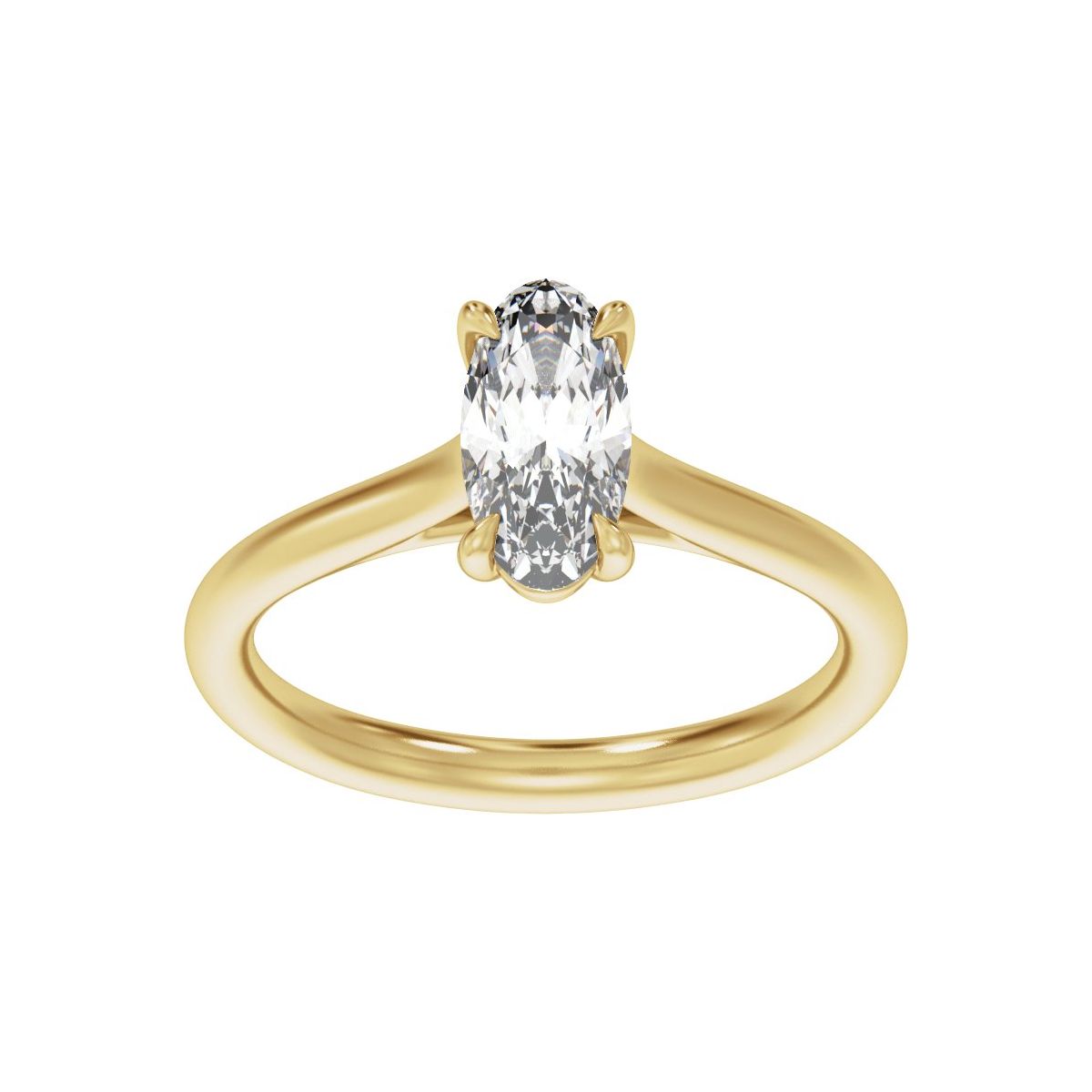 1 CTW Lab-Grown Diamond Engagement Ring in 14k yellow gold