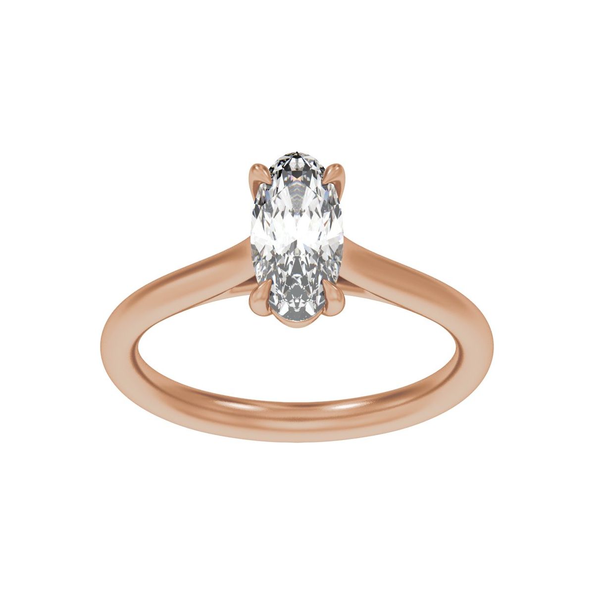 1 CTW Lab-Grown Diamond Engagement Ring in 14k rose gold