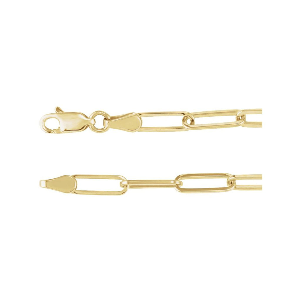 3.85 mm Paperclip-Style Chain in 14k yellow gold