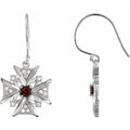 Natural Mozambique Garnet & 1/3 CTW Natural Diamond Earrings
