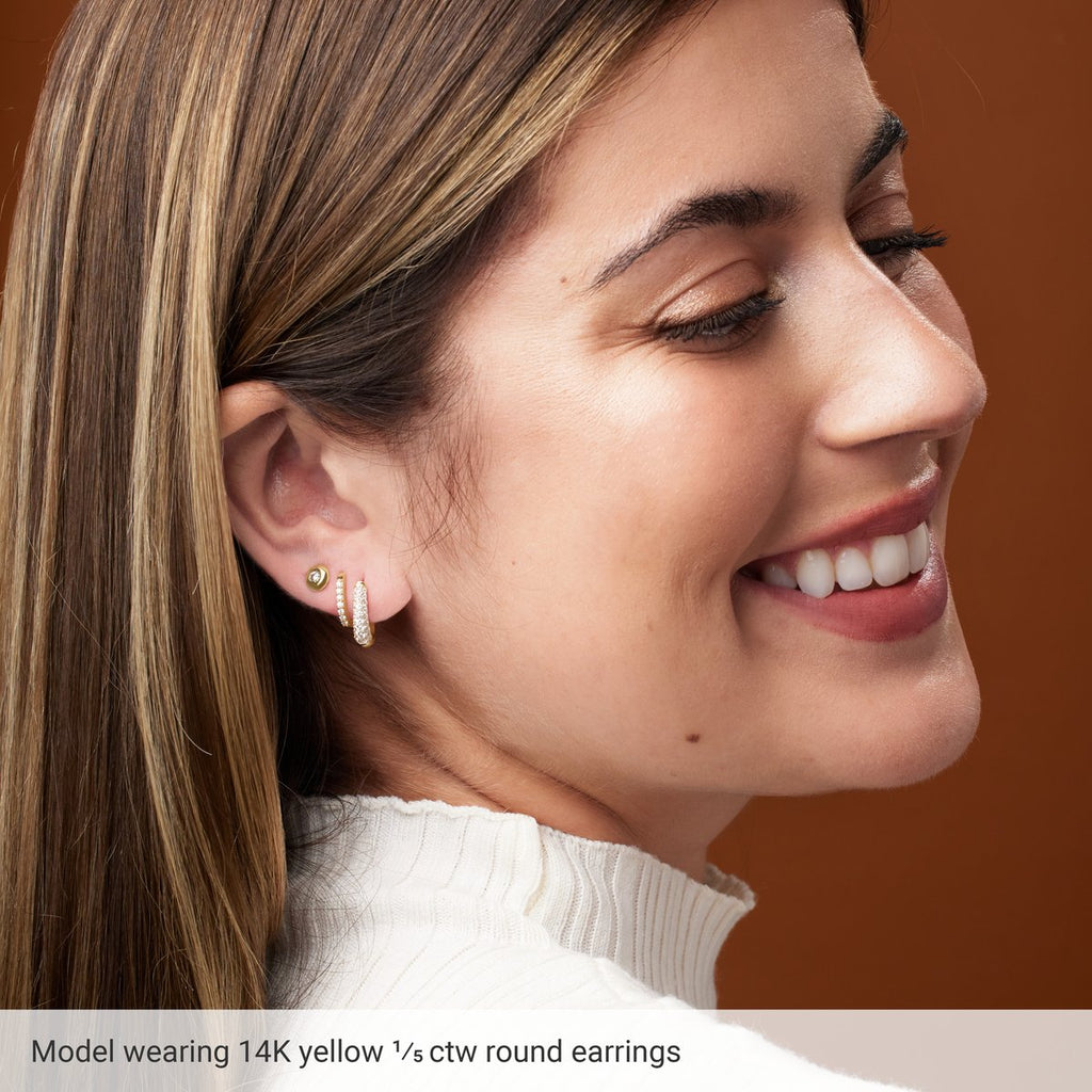 1 CTW Lab-Grown Diamond Domed Bezel-Set Earrings