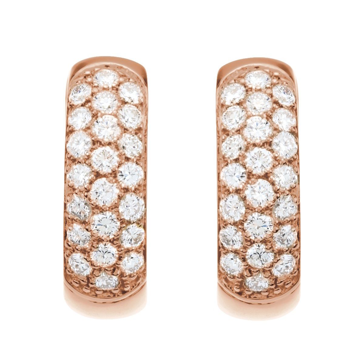 7/8 CTW Lab-Grown Diamond Hoop Earrings in 14k rose gold