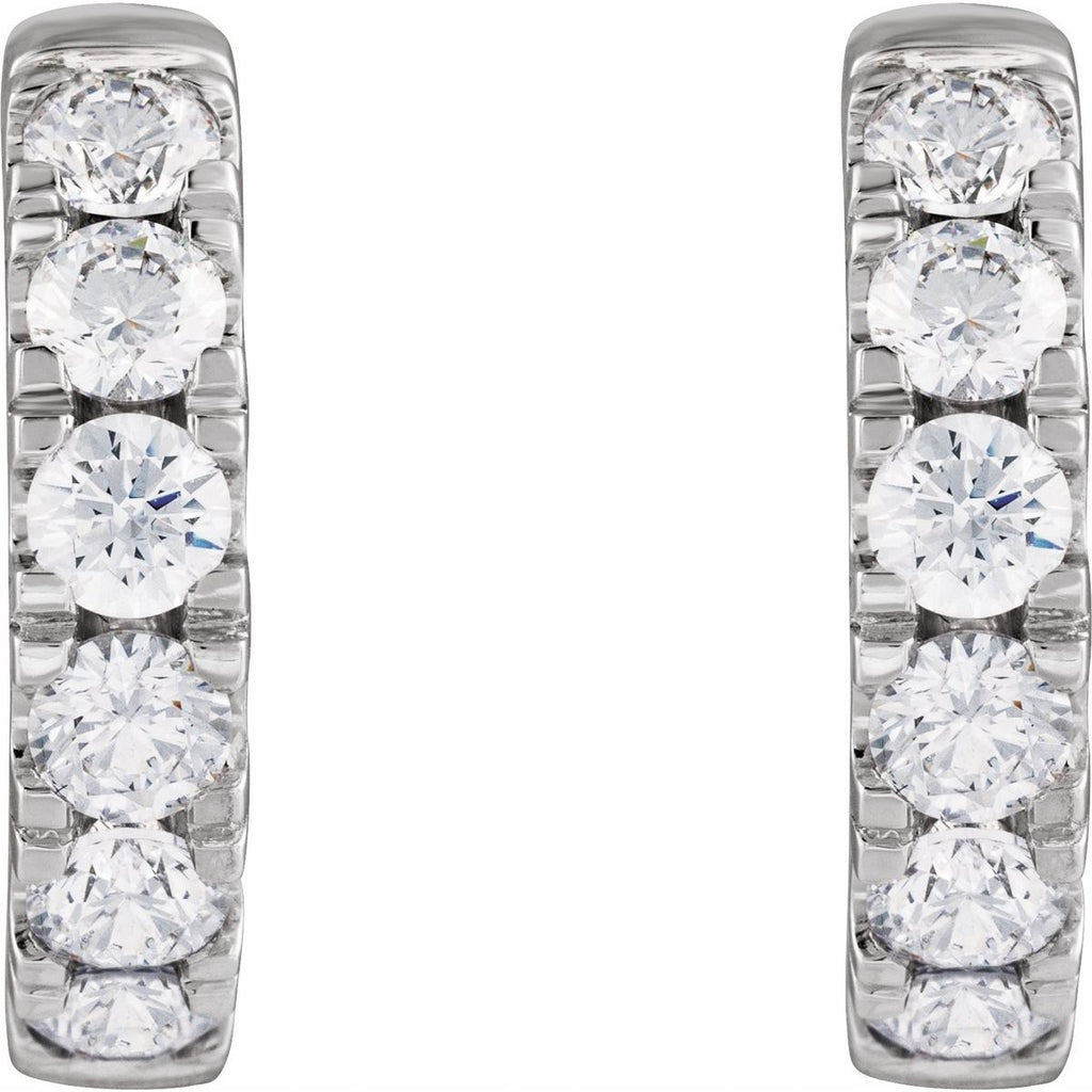 2 1/4 CTW Lab-Grown Diamond Hinged 19.45 mm Hoop Earrings in 14k white gold