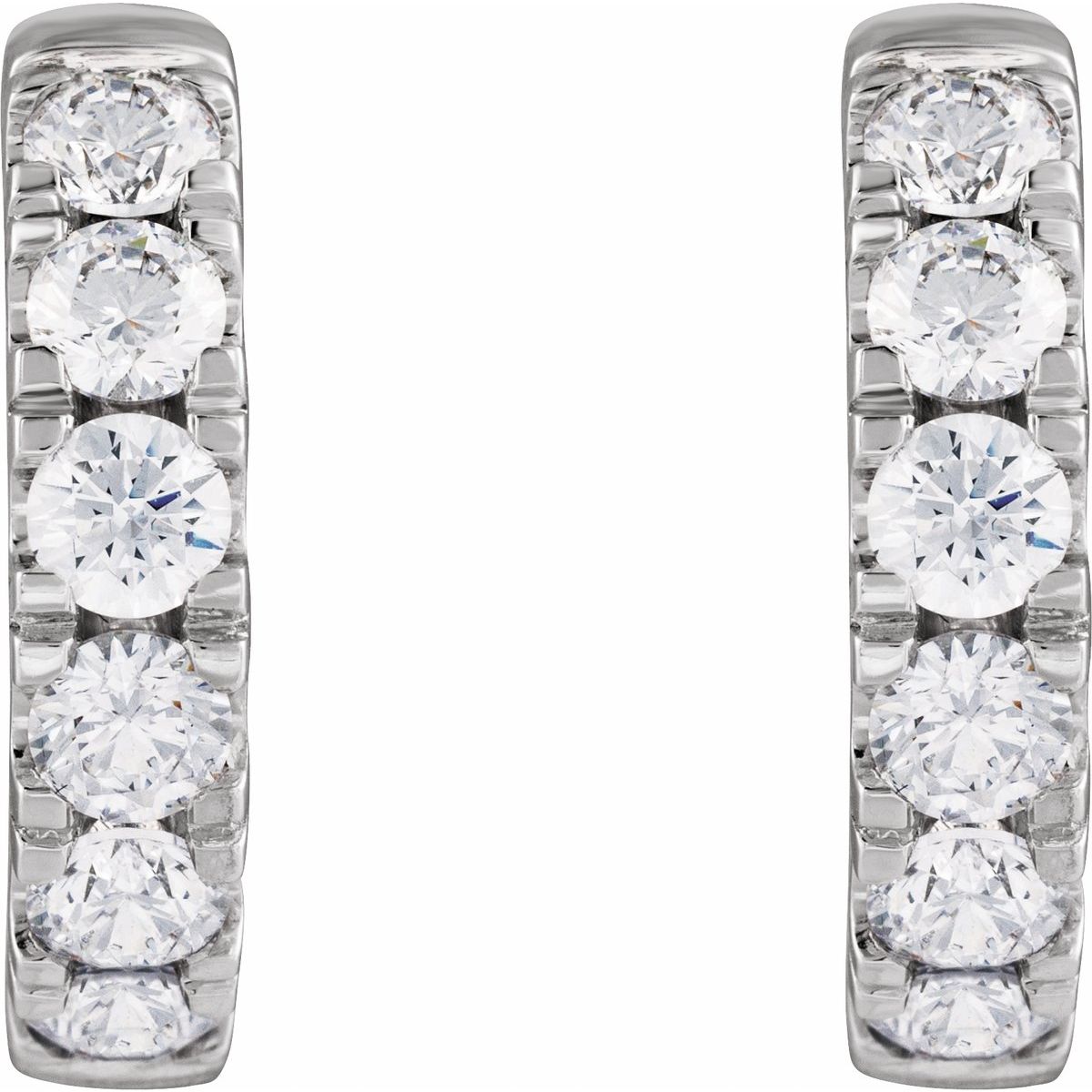 2 1/4 CTW Lab-Grown Diamond Hinged 19.45 mm Hoop Earrings in 14k white gold