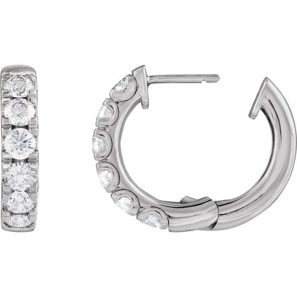 2 1/4 CTW Lab-Grown Diamond Hinged 19.45 mm Hoop Earrings in 14k white gold