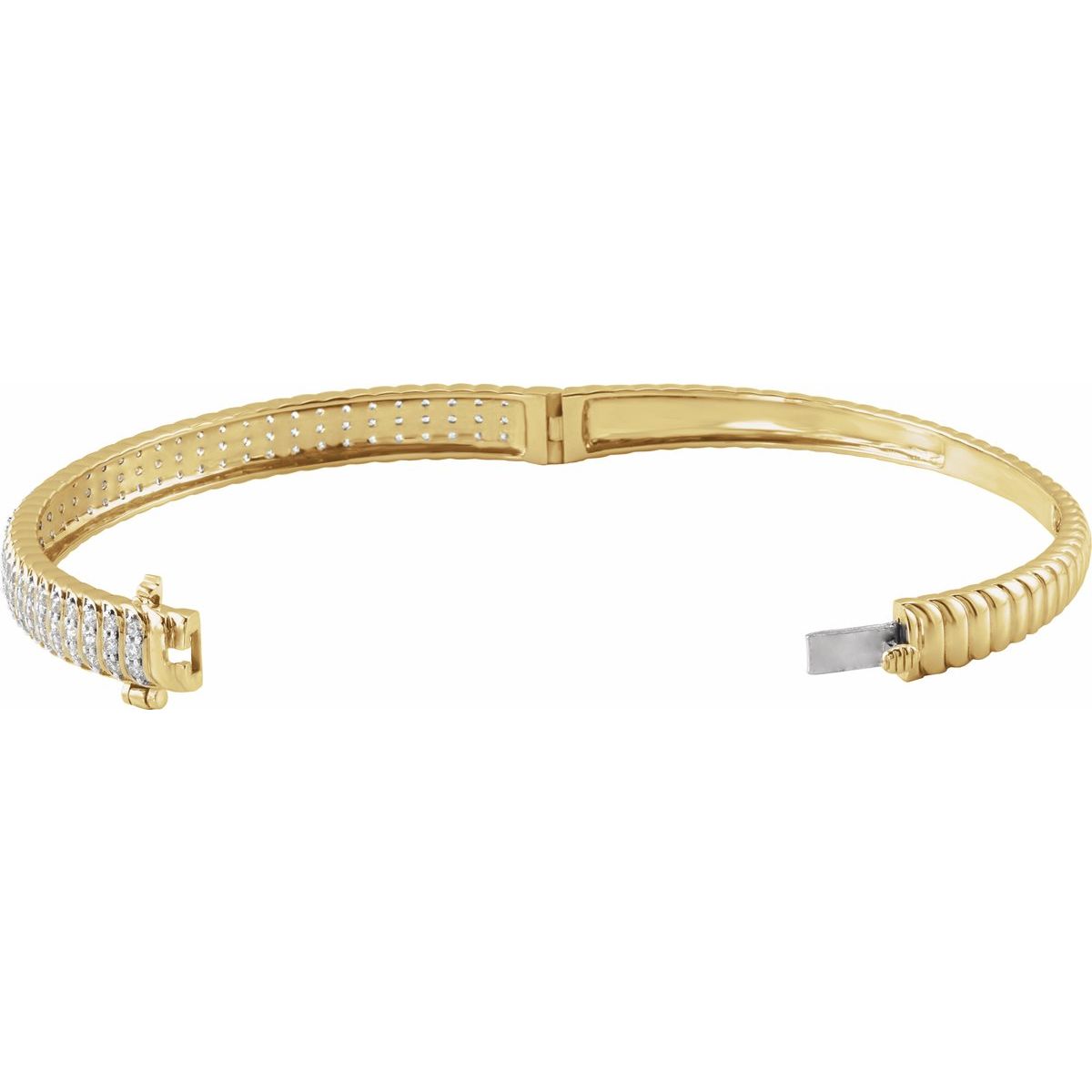 1 3/8 CTW Lab-Grown Diamond Bangle Bracelet in 14k yellow gold