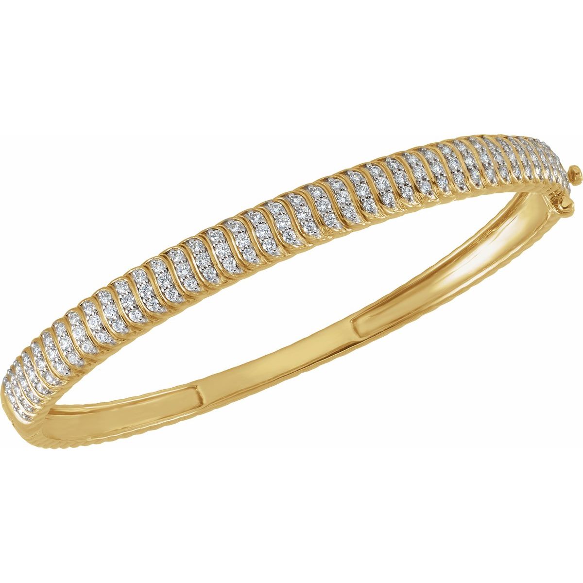 1 3/8 CTW Lab-Grown Diamond Bangle Bracelet in 14k yellow gold