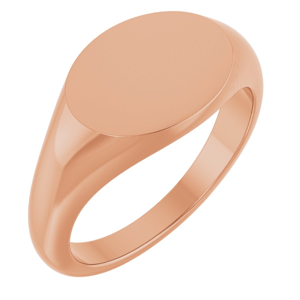 12x9 mm Oval Signet Ring in 14k rose gold