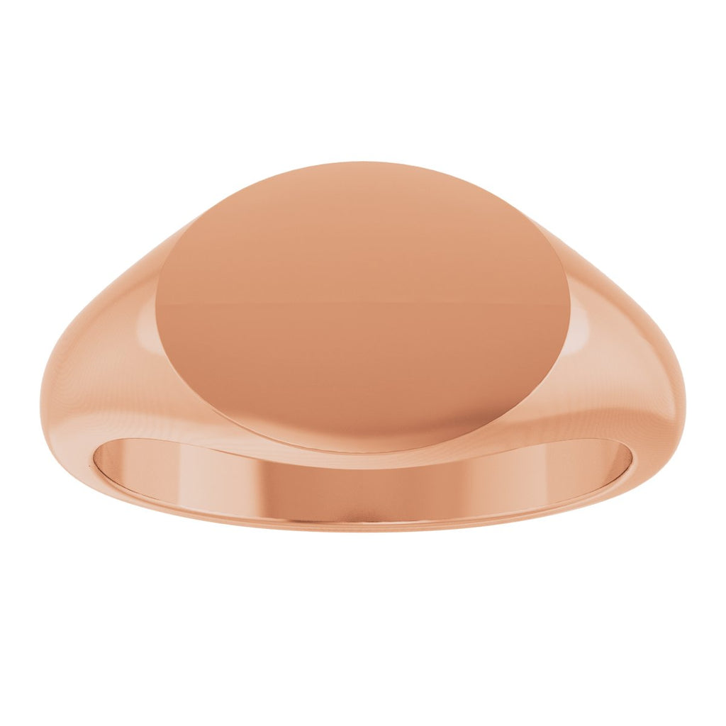 12x9 mm Oval Signet Ring in 14k rose gold