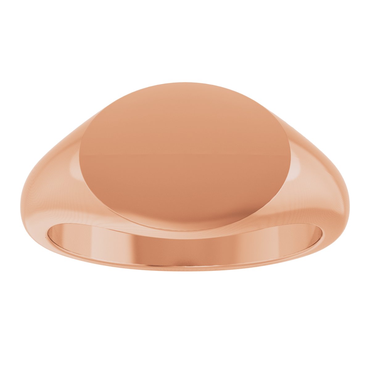12x9 mm Oval Signet Ring in 14k rose gold