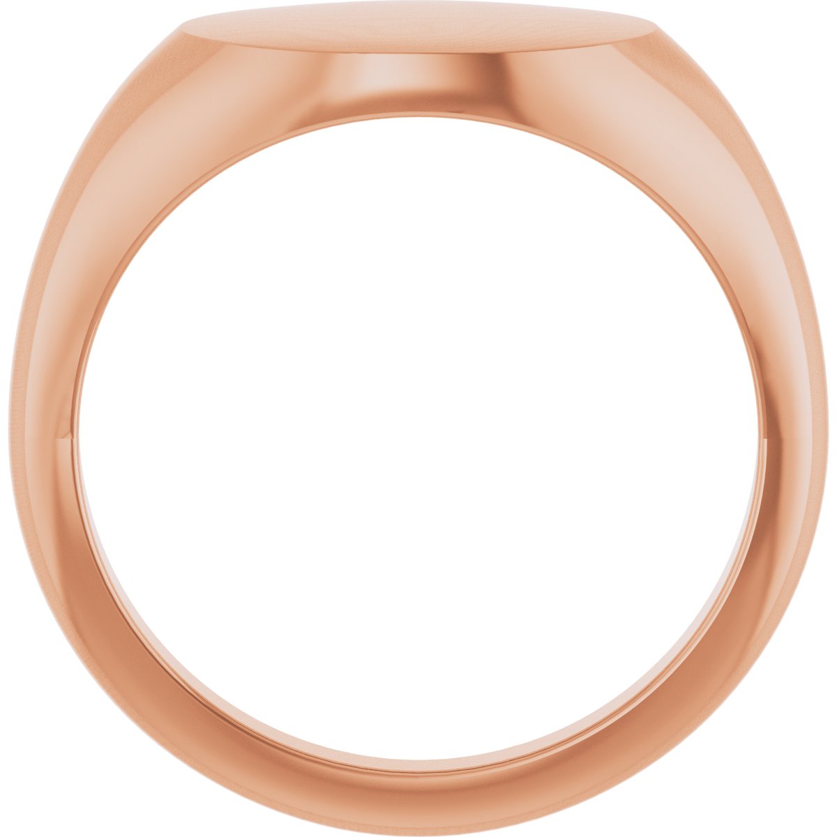12x9 mm Oval Signet Ring in 14k rose gold