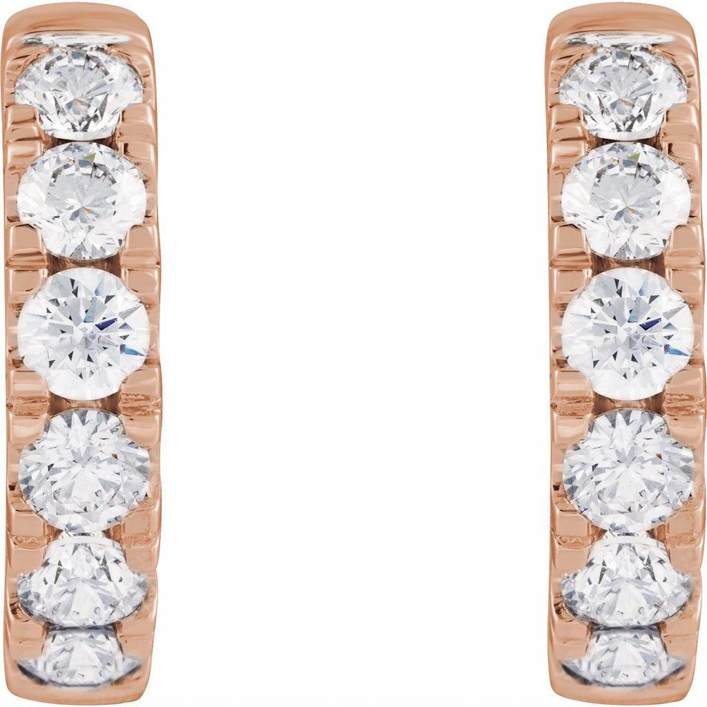 2 1/4 CTW Lab-Grown Diamond Hinged 19.45 mm Hoop Earrings in 14k rose gold
